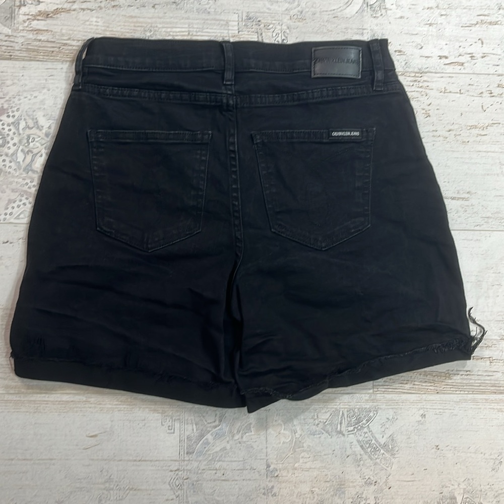 Calvin Klein Women's High Rise Black Denim Shorts Size 6 - Picture 6 of 9